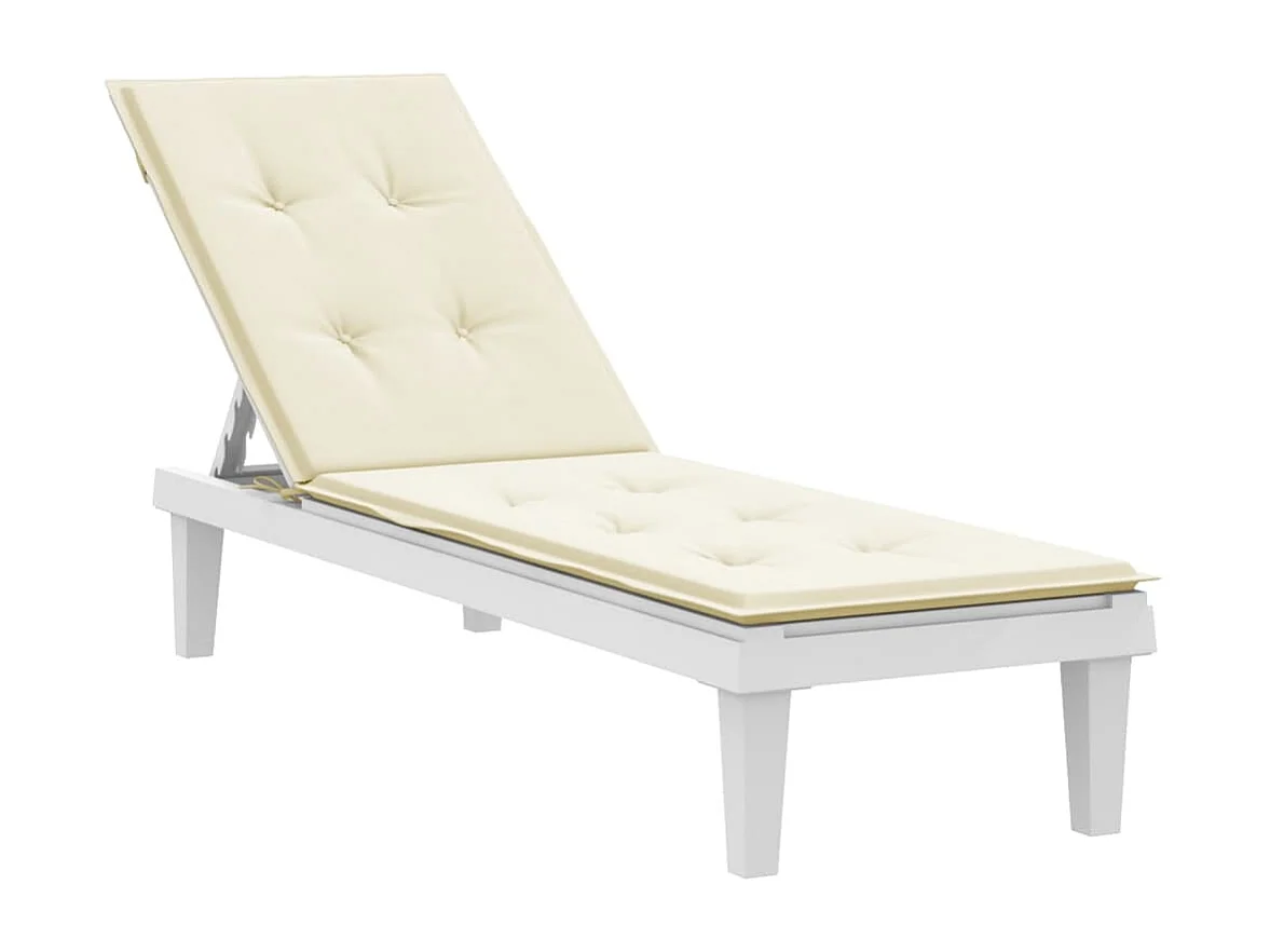 Coussin de chaise de terrasse crème (75+105)x50x3 cm