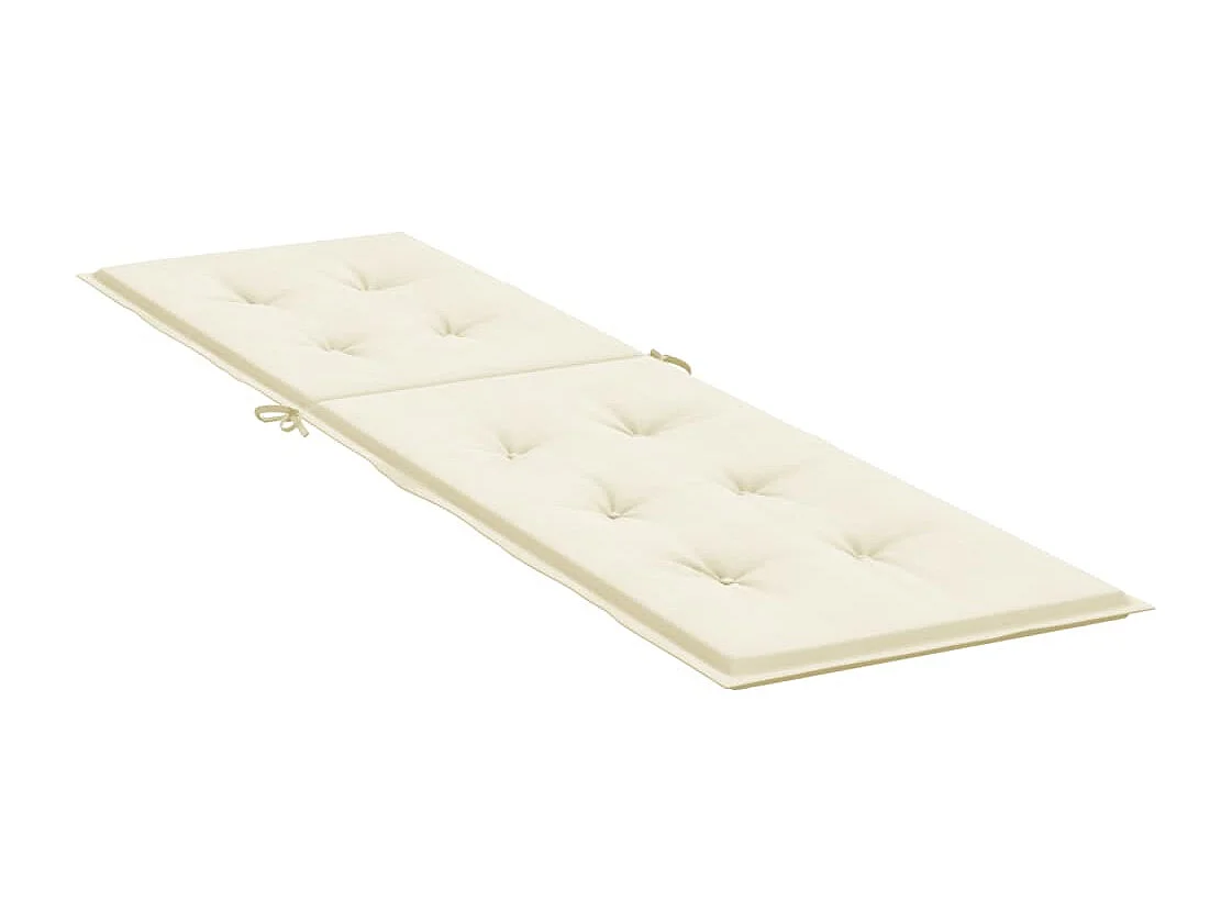 Coussin de chaise de terrasse crème (75+105)x50x3 cm