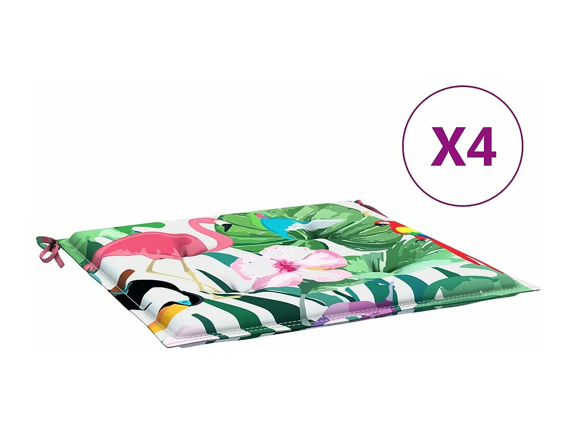 Coussins de chaise de jardin lot de 4 multicolore 40x40x3 cm