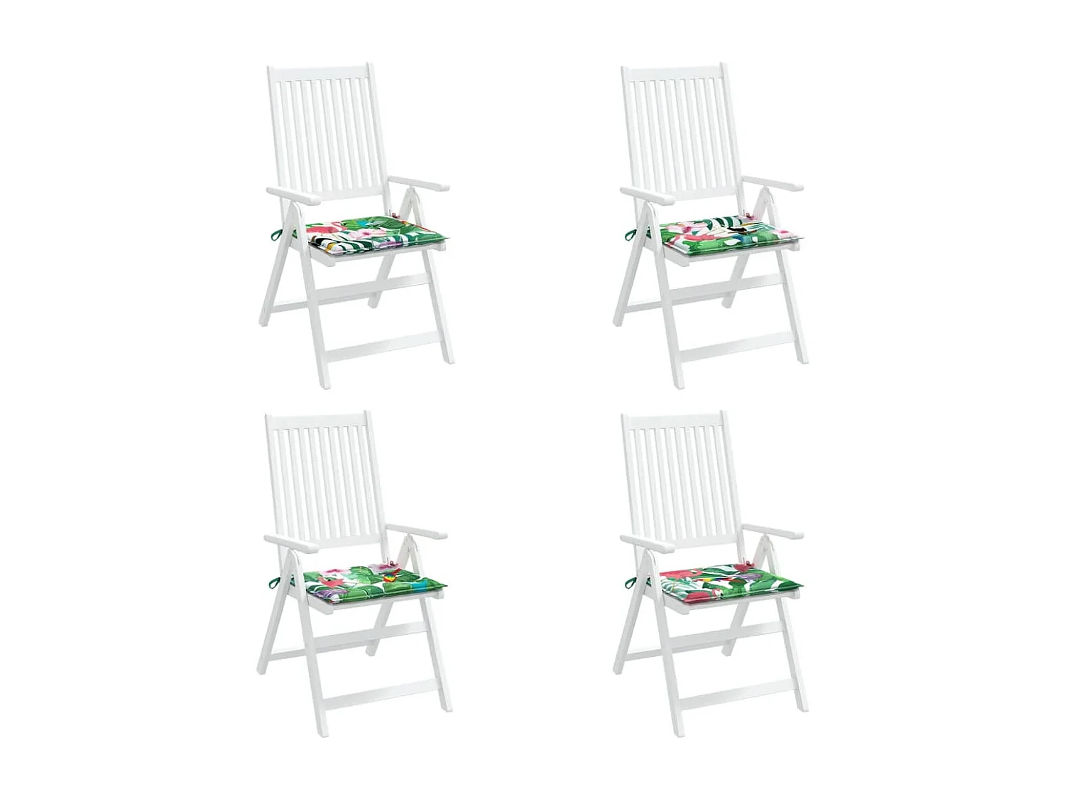 Cojines para silla de jardín 4 unidades tela multicolor 40x40x3 cm