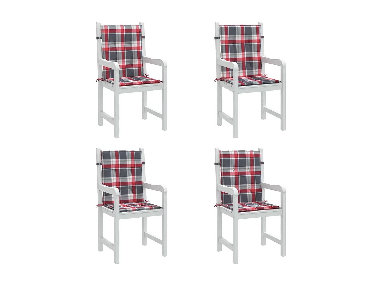 Coussins de chaise de jardin à dossier bas lot de 4