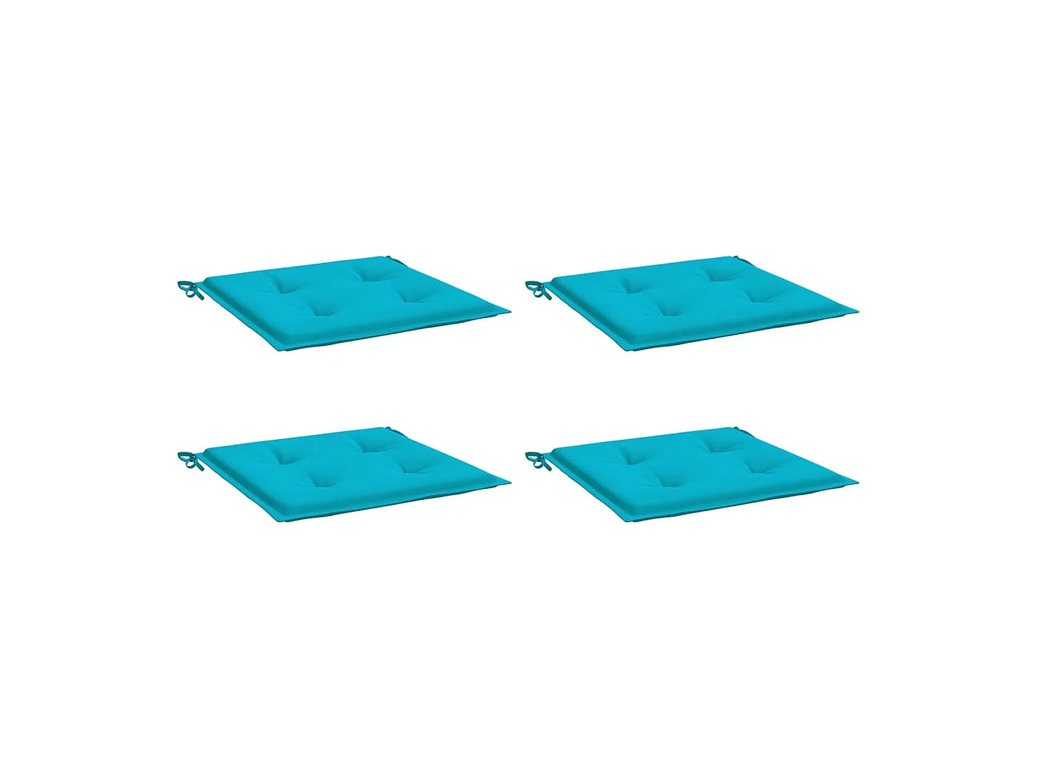 Coussins de chaise de jardin lot de 4 turquoise 40x40x3cm tissu