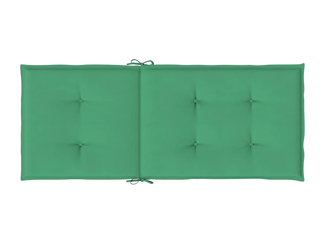 Coussins de chaise de jardin à dossier haut lot de 2 vert tissu