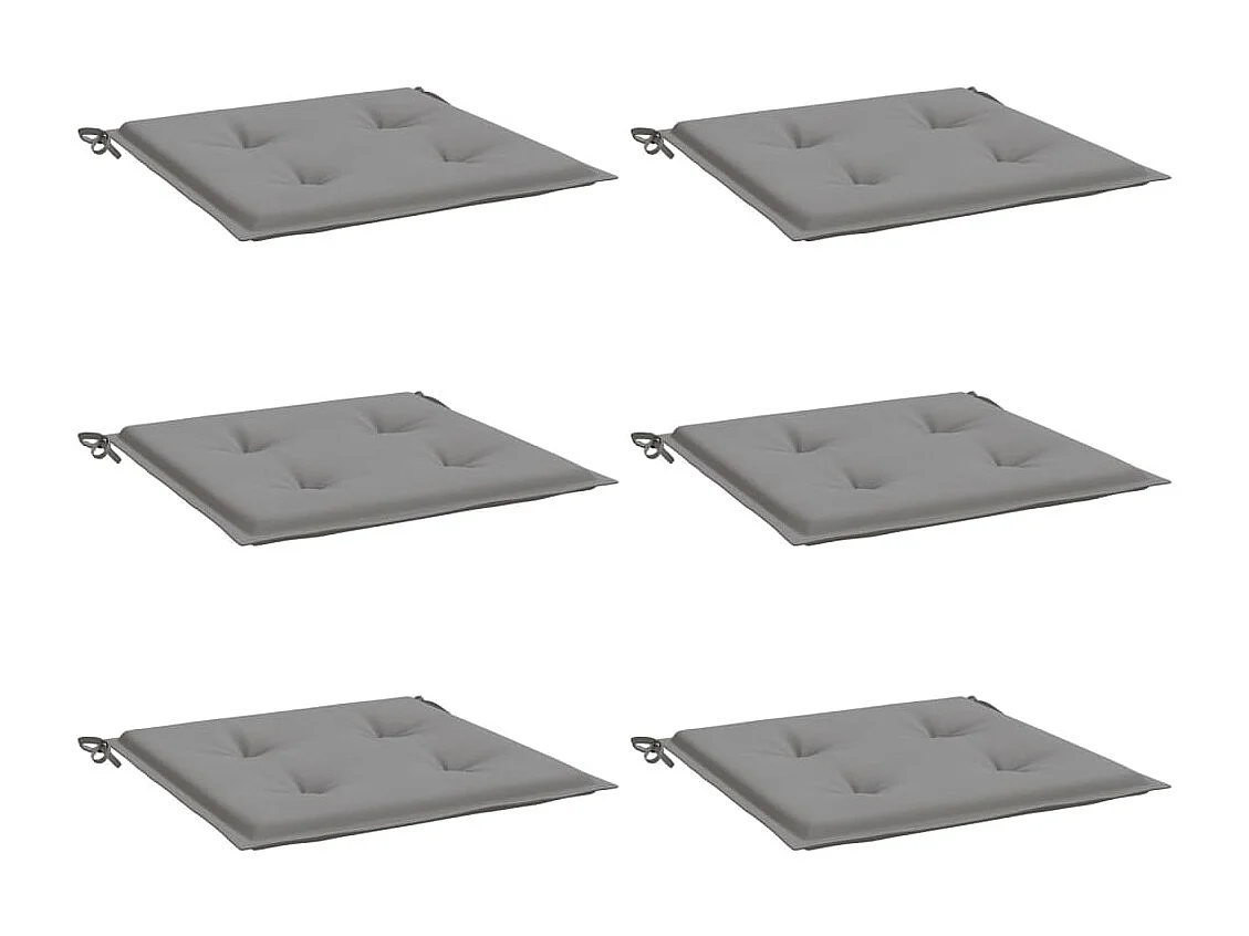 Coussins de chaise de jardin 6 pièces gris 50x50x3 cm tissu oxford