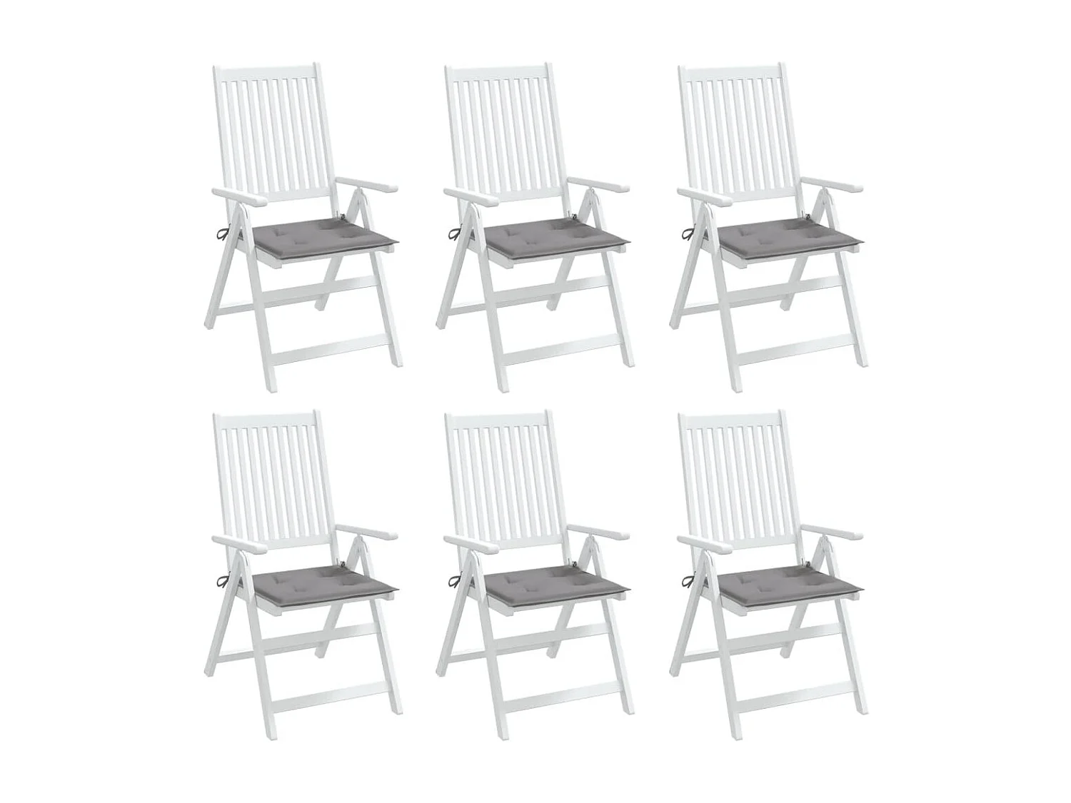 Coussins de chaise de jardin 6 pièces gris 50x50x3 cm tissu oxford