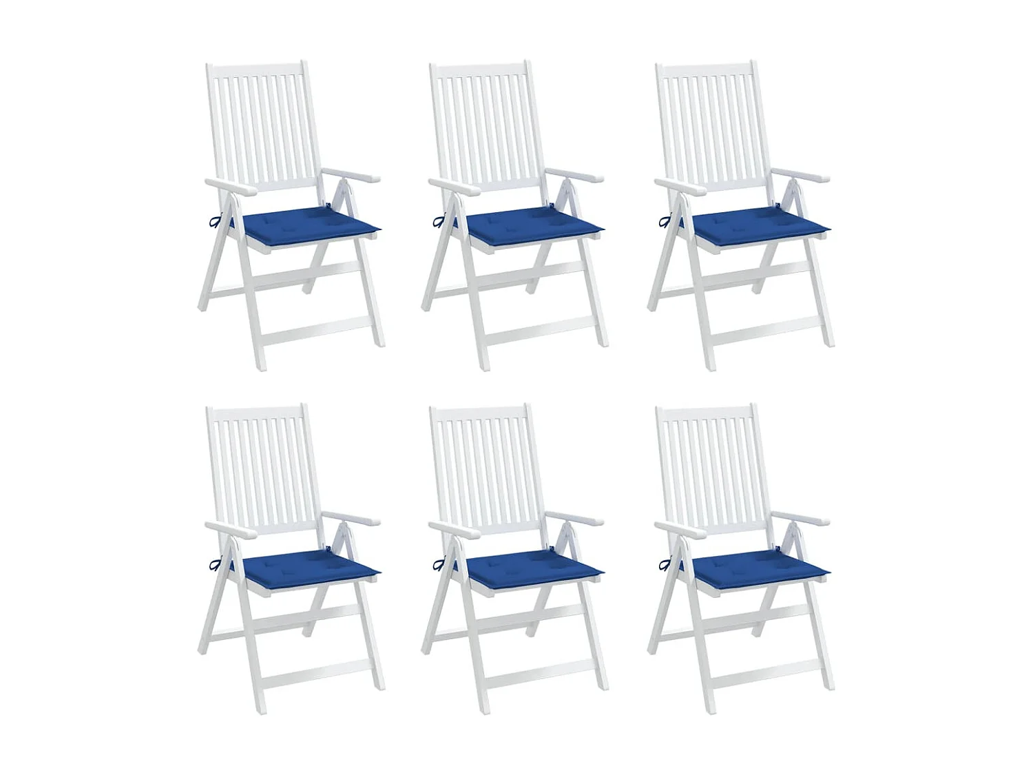 Coussins de chaise de jardin 6 pièces bleu royal 50x50x3 cm