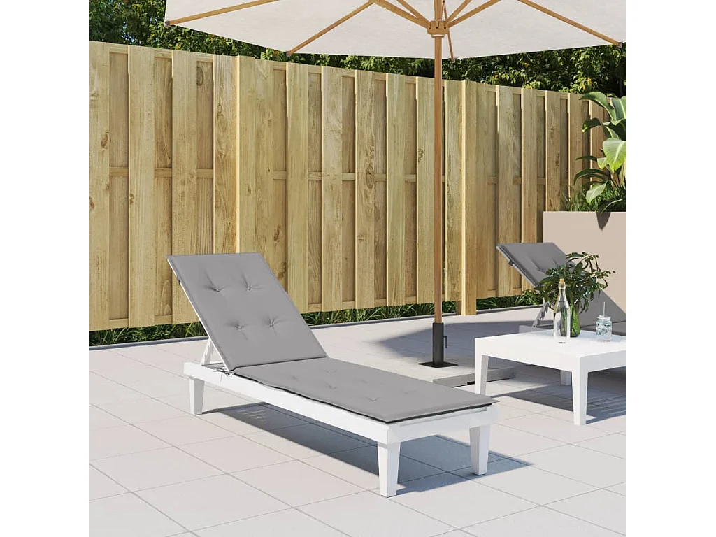 Coussin de chaise de terrasse gris (75+105)x50x3 cm