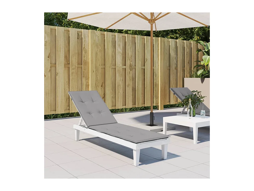 Coussin de chaise de terrasse gris (75+105)x50x3 cm