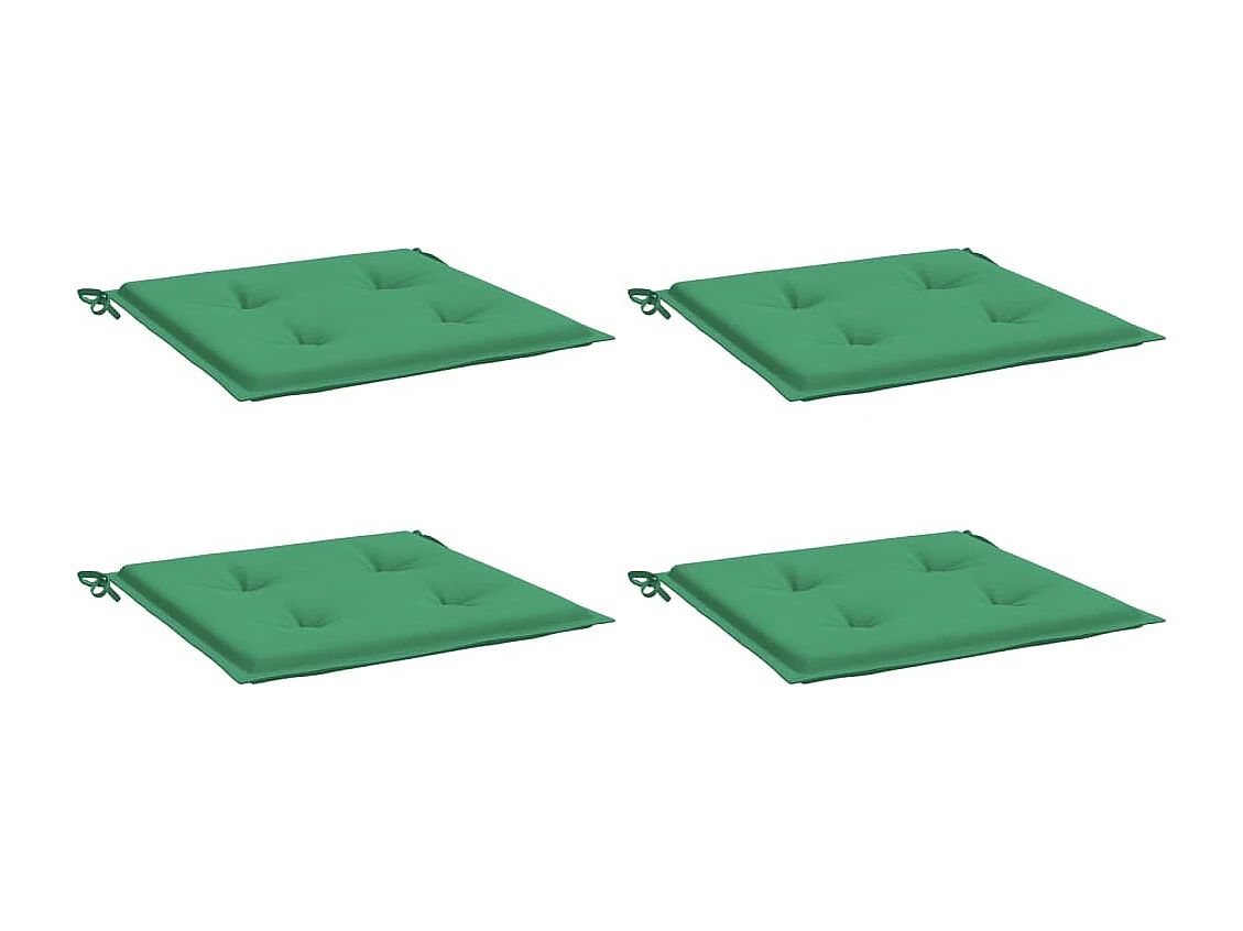 Coussins de chaise de jardin 4 pièces vert 50x50x3 cm tissu oxford