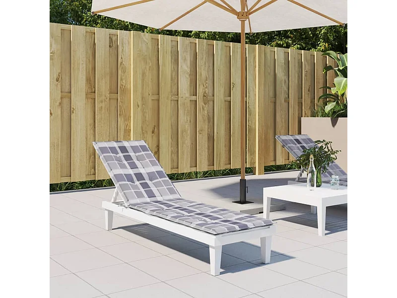 Almofadão cadeira de terraço (75+105)x50x3cm xadrez cinza