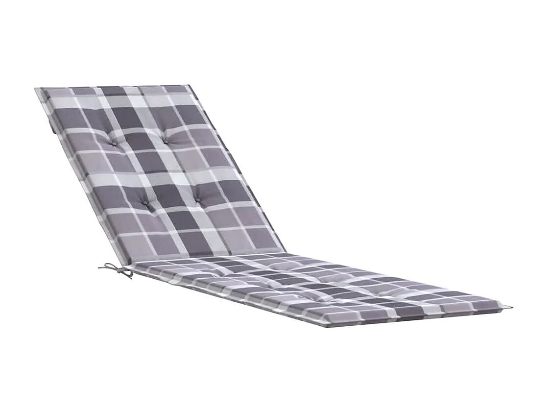 Coussin de chaise de terrasse carreaux gris (75+105)x50x3 cm
