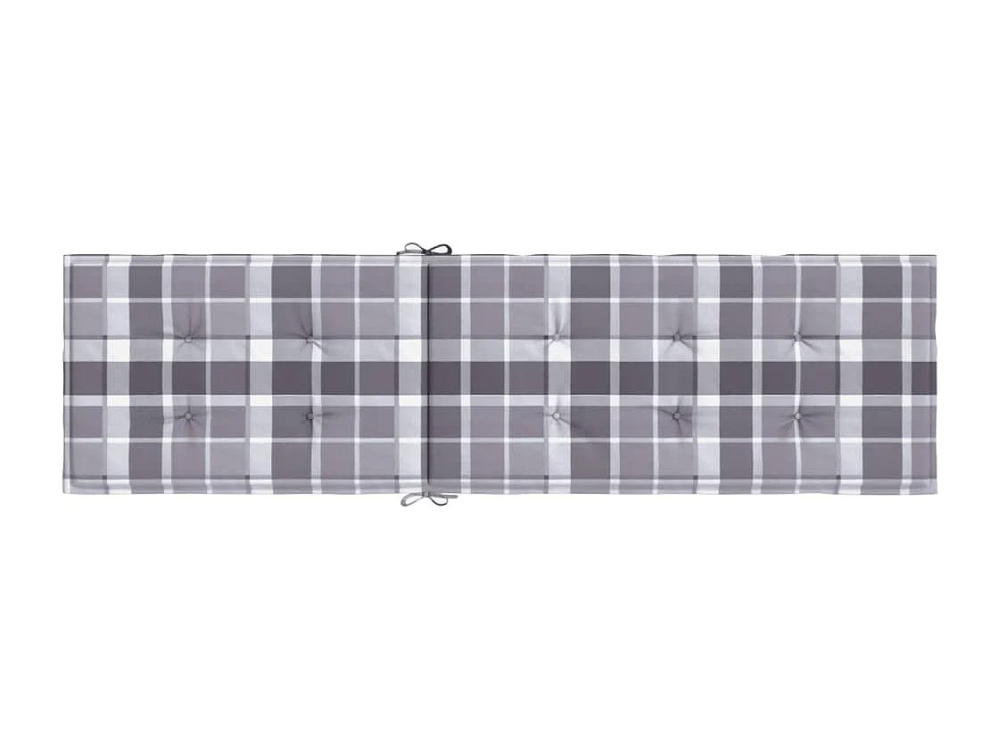 Coussin de chaise de terrasse carreaux gris (75+105)x50x3 cm