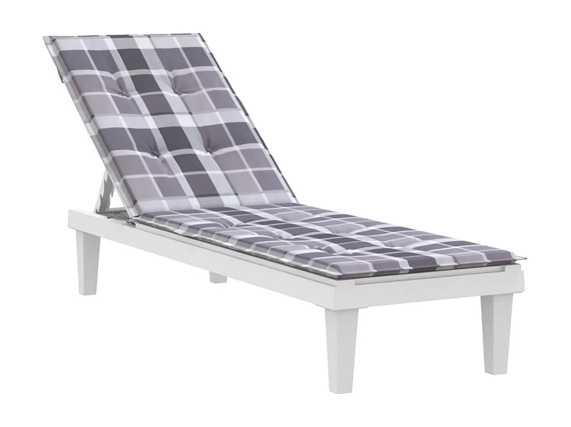 Almofadão cadeira de terraço (75+105)x50x3cm xadrez cinza