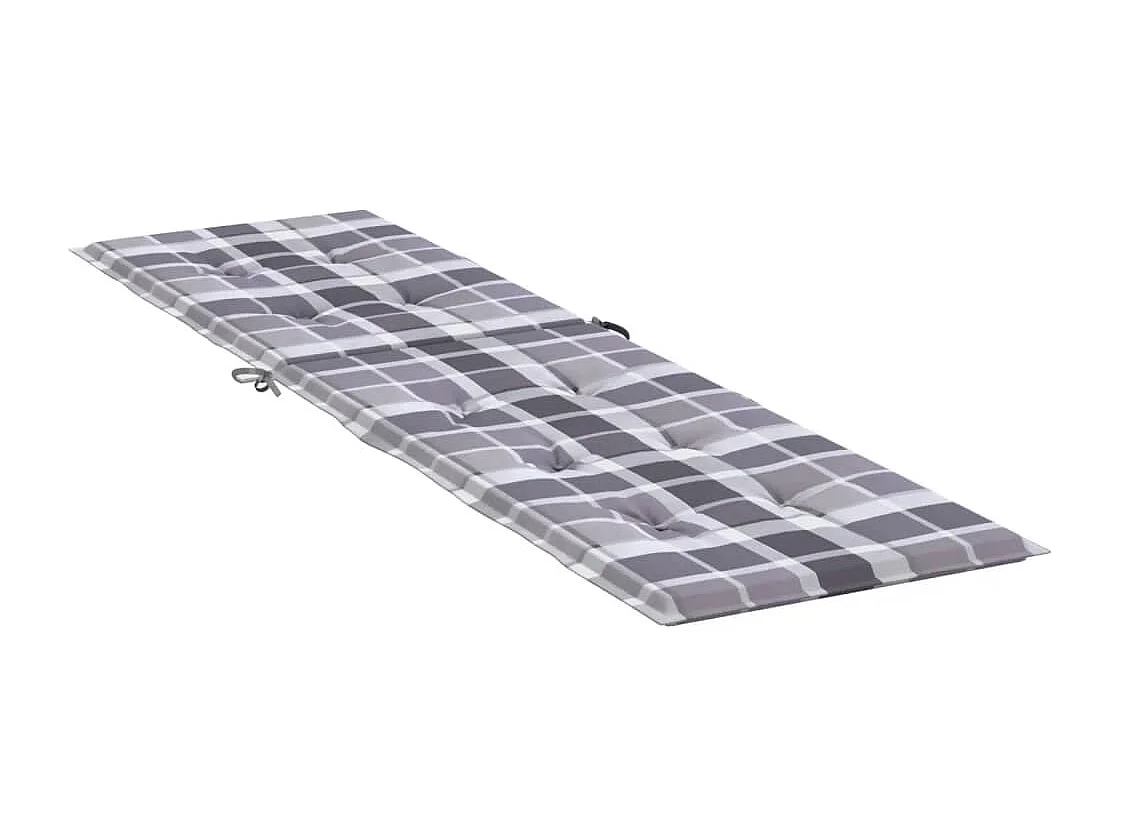 Almofadão cadeira de terraço (75+105)x50x3cm xadrez cinza