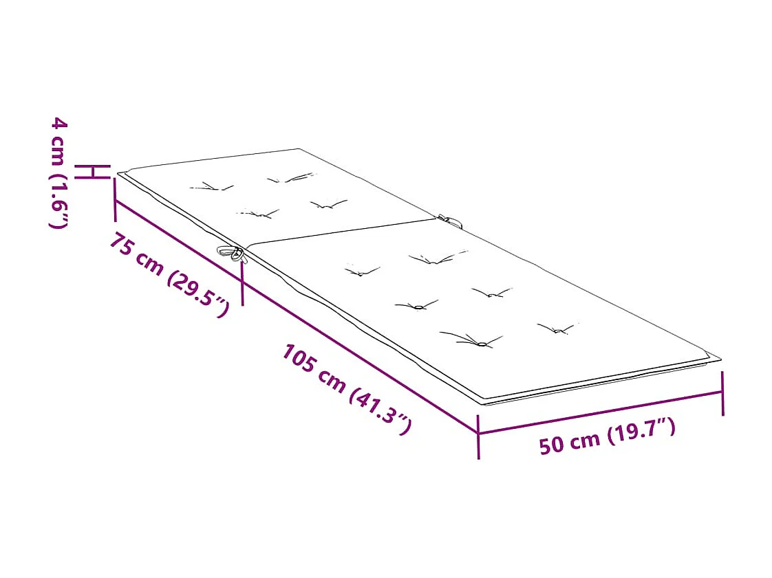 Almofadão cadeira de terraço (75+105)x50x3cm xadrez cinza