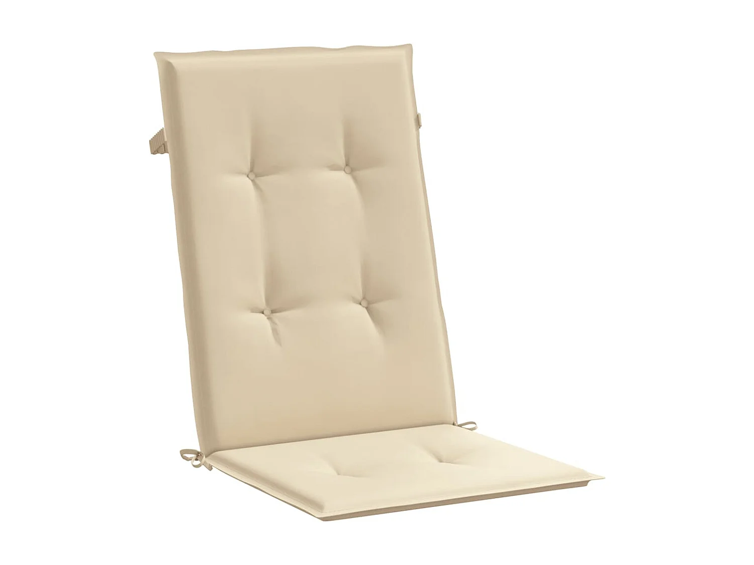 Coussins de chaise de jardin dossier haut lot de 2 beige tissu