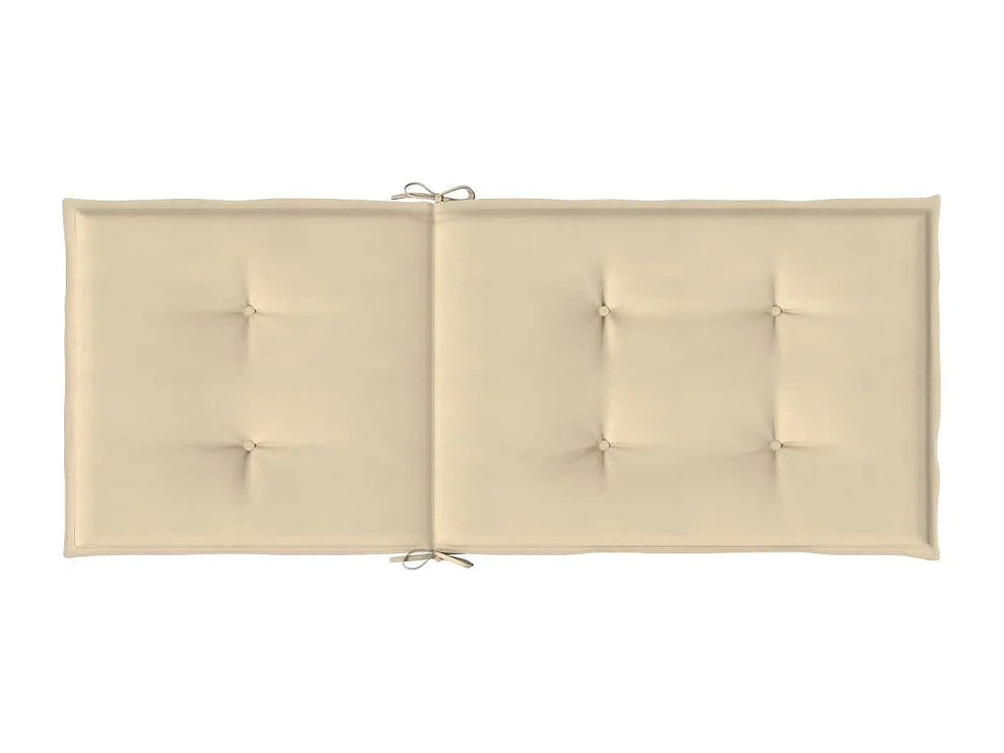 Coussins de chaise de jardin dossier haut lot de 2 beige tissu