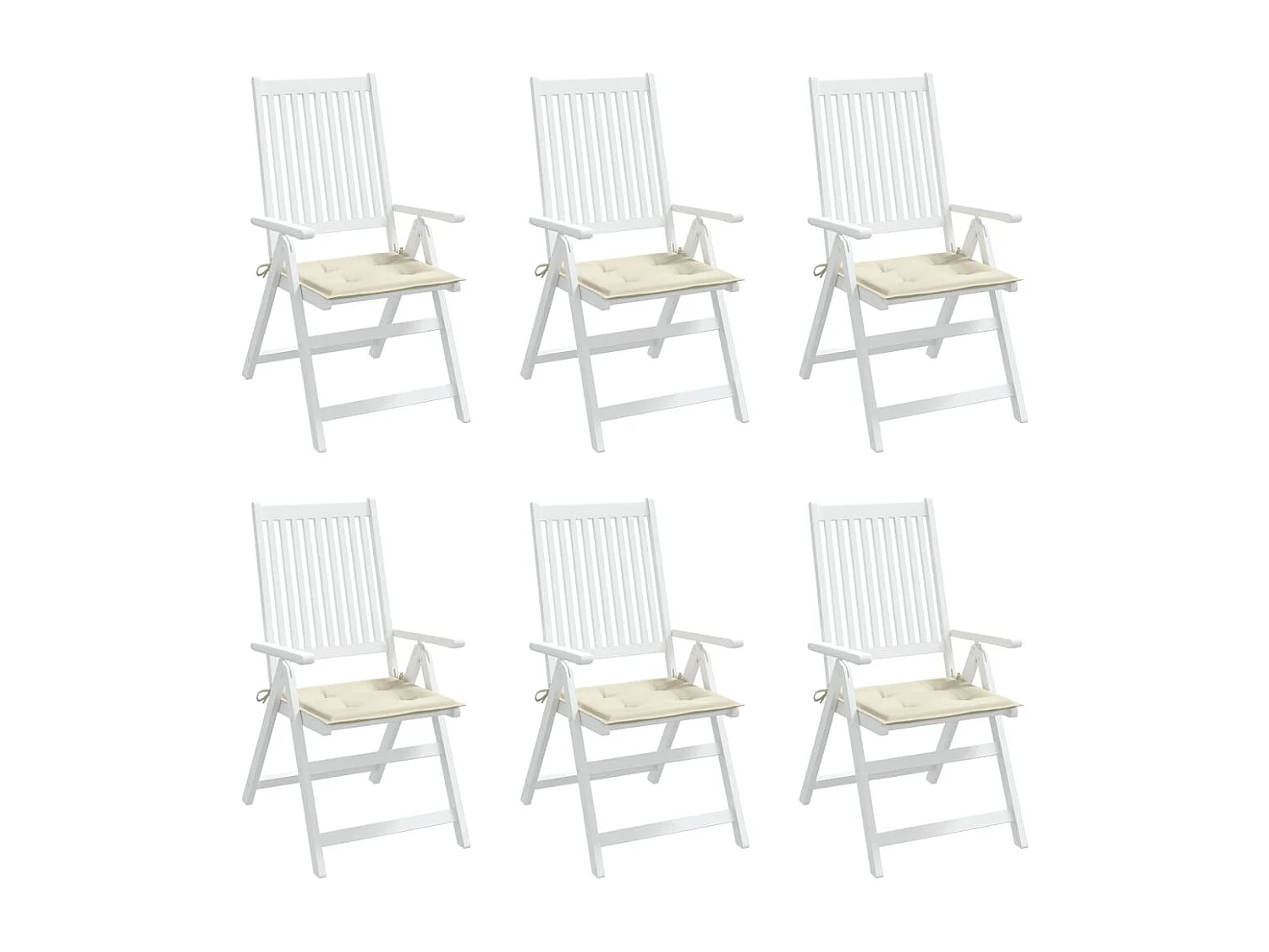 Coussins de chaise de jardin 6 pièces crème 40x40x3cm tissu oxford