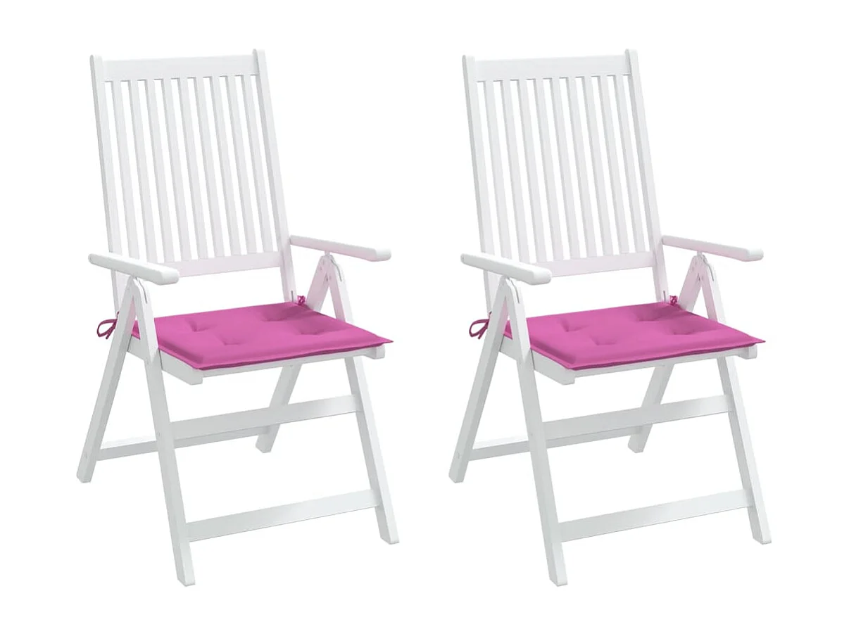 Coussins de chaise de jardin lot de 2 rose 50x50x3 cm tissu