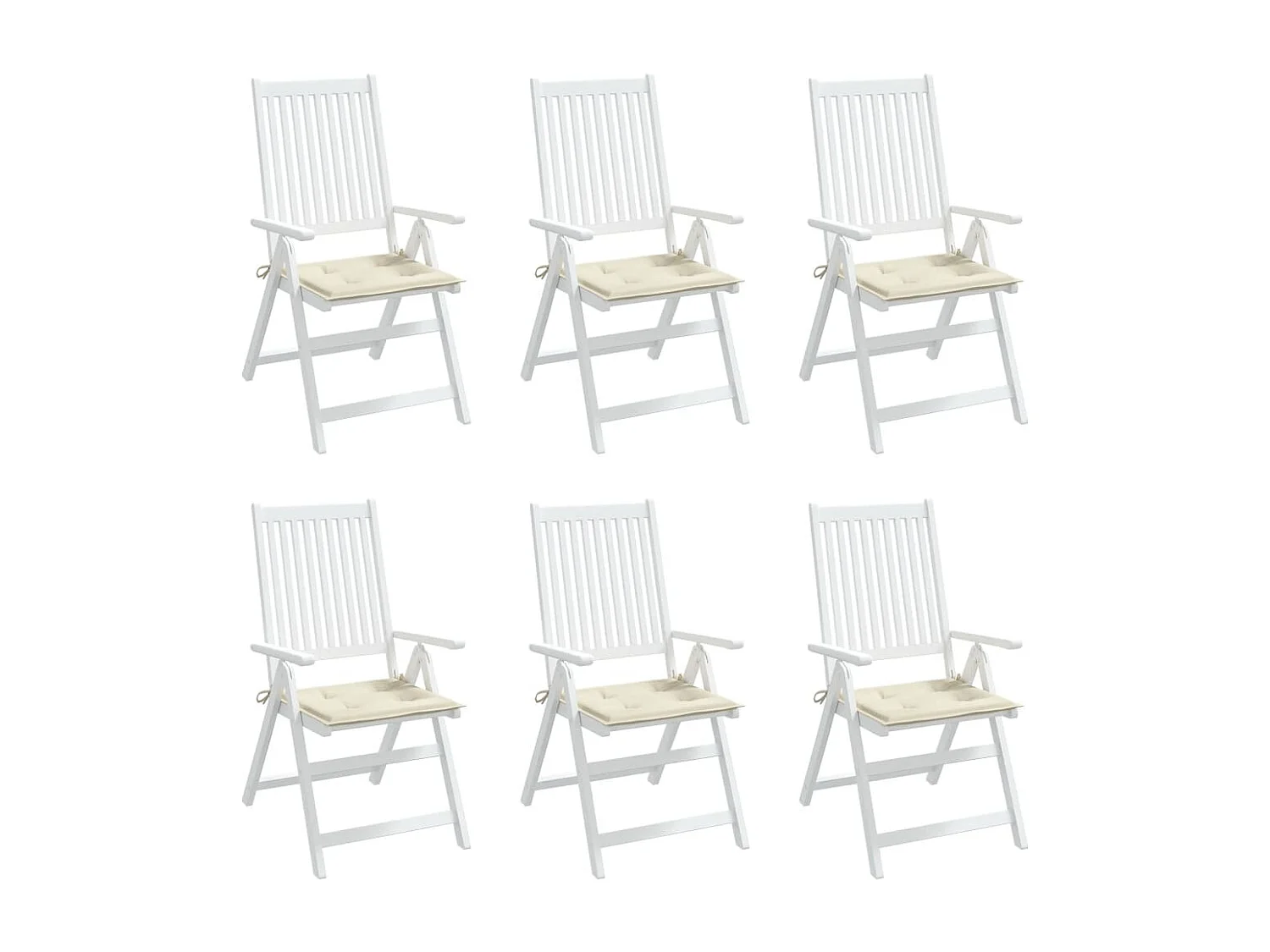 Coussins de chaise de jardin 6 pièces crème 50x50x3cm tissu oxford