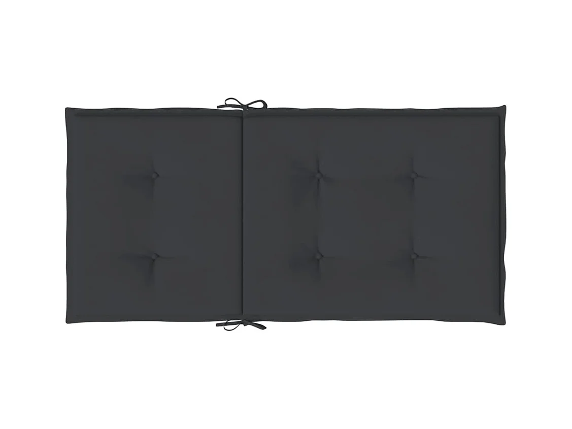 Coussins de chaise de jardin à dossier bas lot de 6 noir