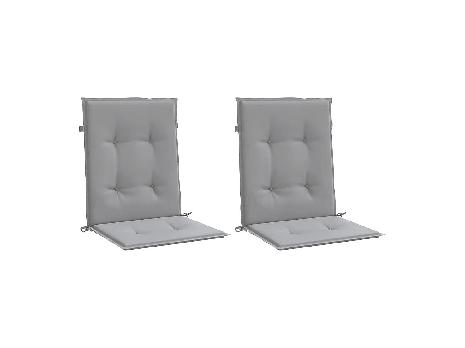 Coussins de chaise de jardin à dossier bas lot de 2 gris
