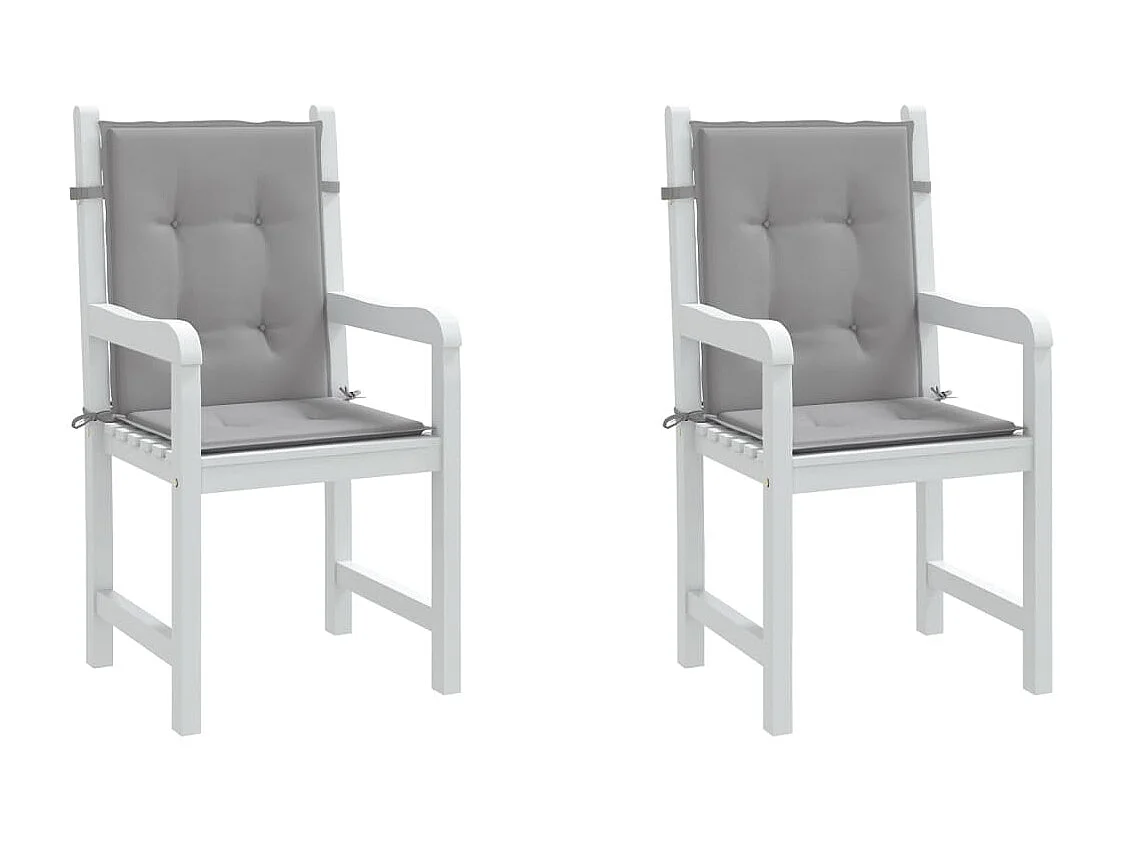 Coussins de chaise de jardin à dossier bas lot de 2 gris