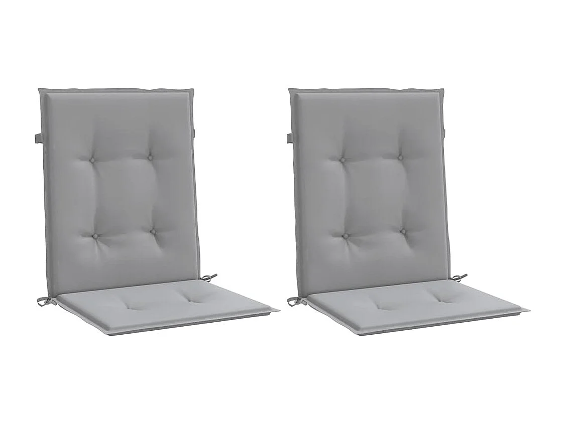 Coussins de chaise de jardin à dossier bas lot de 2 gris