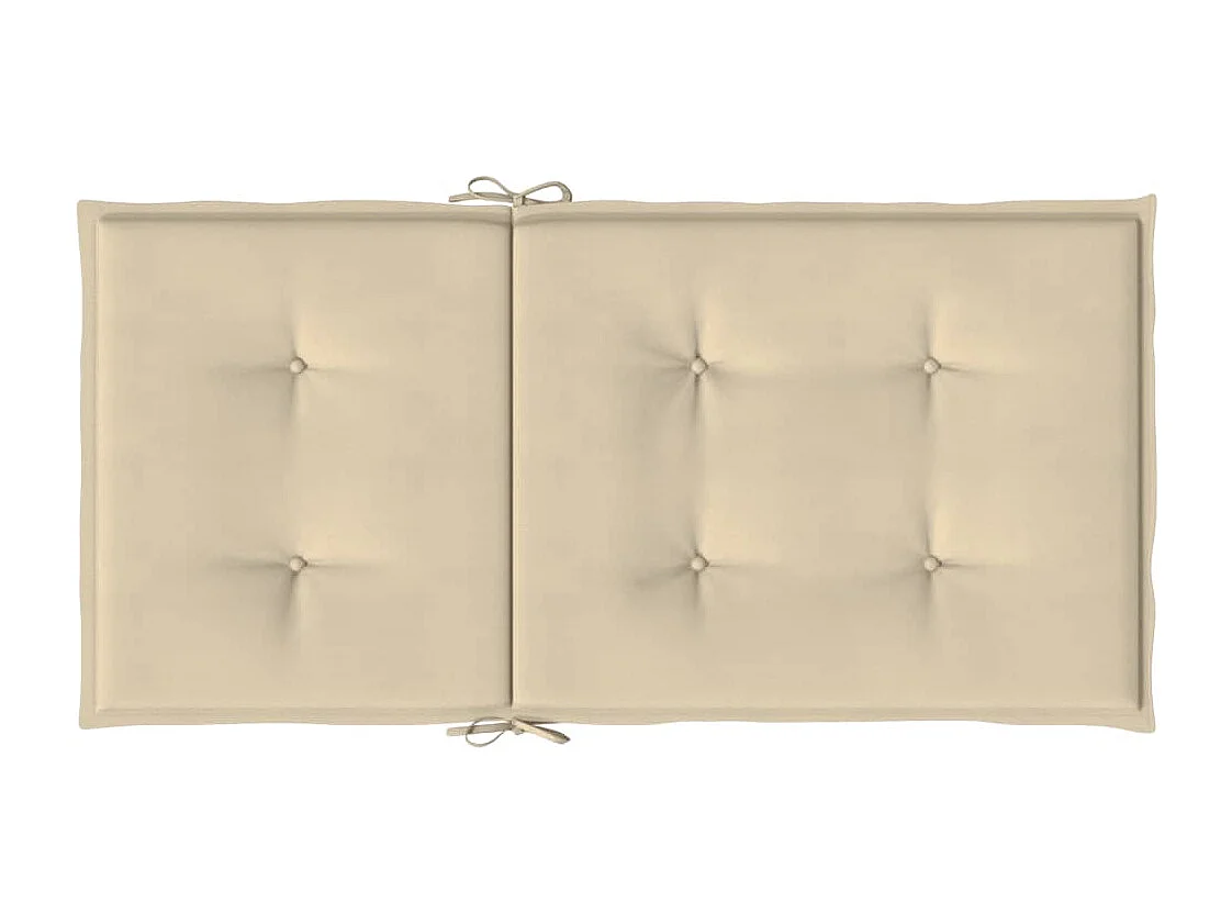 Coussins de chaise de jardin à dossier bas lot de 6 beige