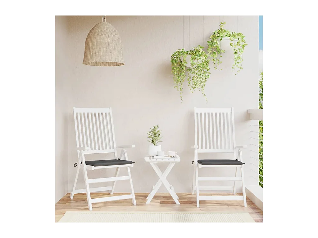 Coussins de chaise de jardin 2 pièces anthracite 40x40x3 cm