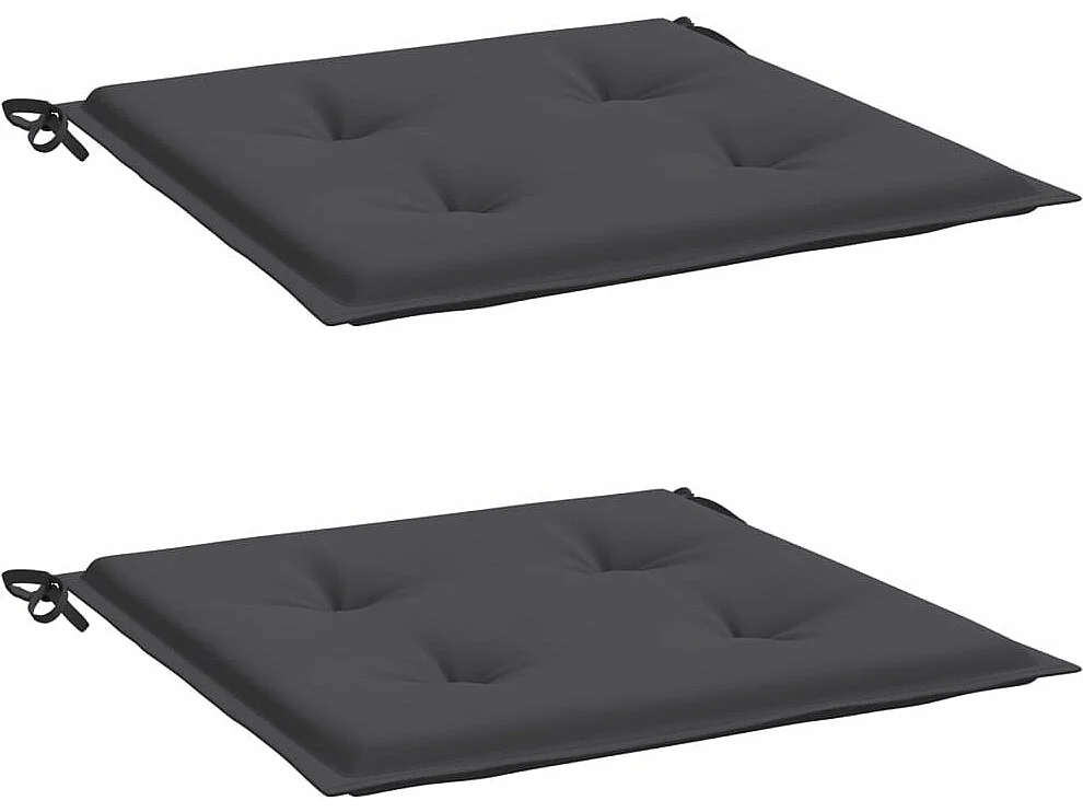 Coussins de chaise de jardin 2 pièces anthracite 40x40x3 cm