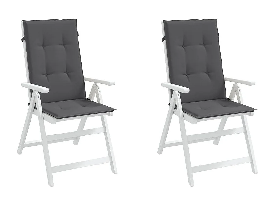 Coussins de chaise de jardin à dossier haut lot de 2 anthracite