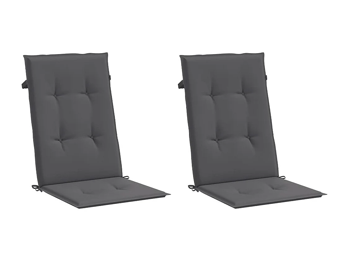 Coussins de chaise de jardin à dossier haut lot de 2 anthracite