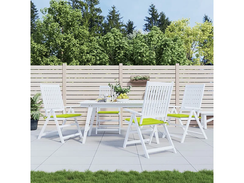 Coussins de chaise de jardin lot de 4 vert vif 40x40x3 cm