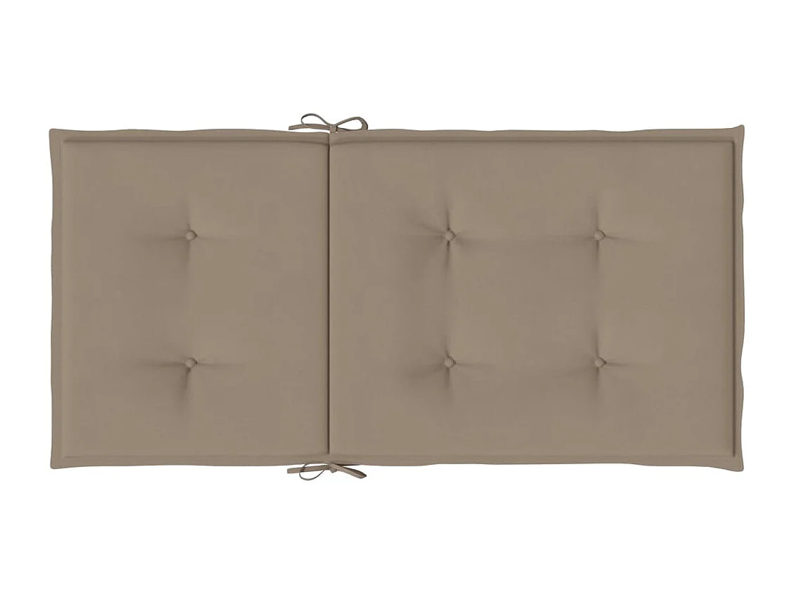 Coussins de chaise de jardin à dossier bas lot de 6 taupe