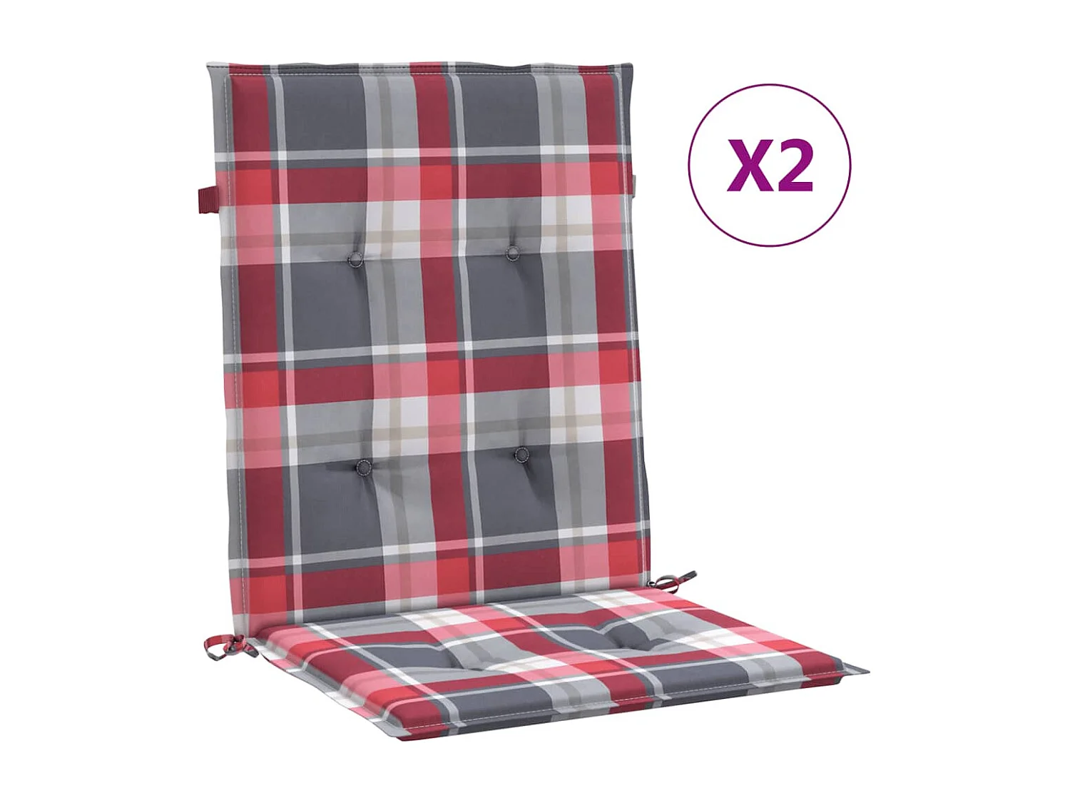 Coussins de chaise de jardin à dossier bas lot de 2