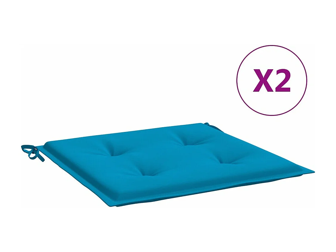 Coussins de chaise de jardin 2 pièces bleu 50x50x3 cm tissu oxford