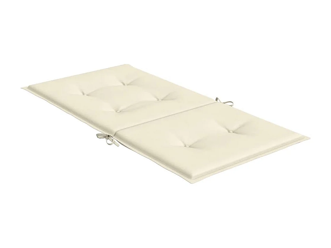 Coussins de chaise de jardin à dossier bas lot de 6 crème