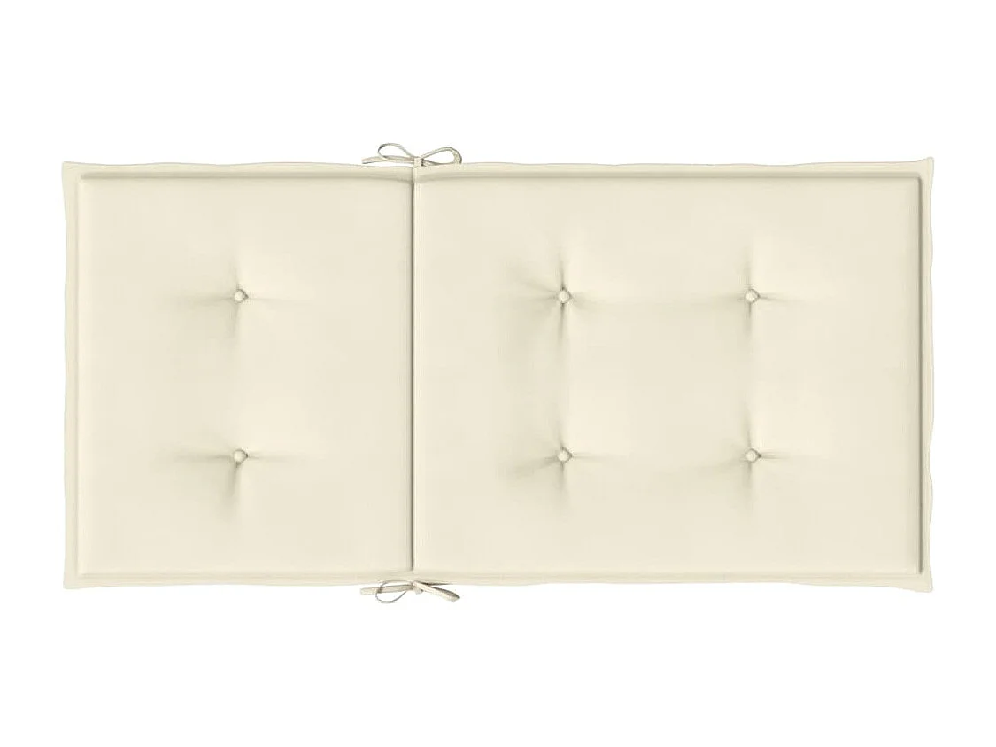 Coussins de chaise de jardin à dossier bas lot de 6 crème