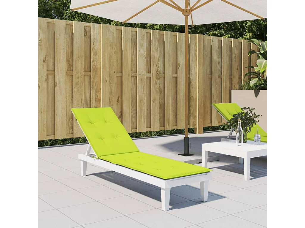 Coussin de chaise de terrasse vert vif (75+105)x50x3 cm