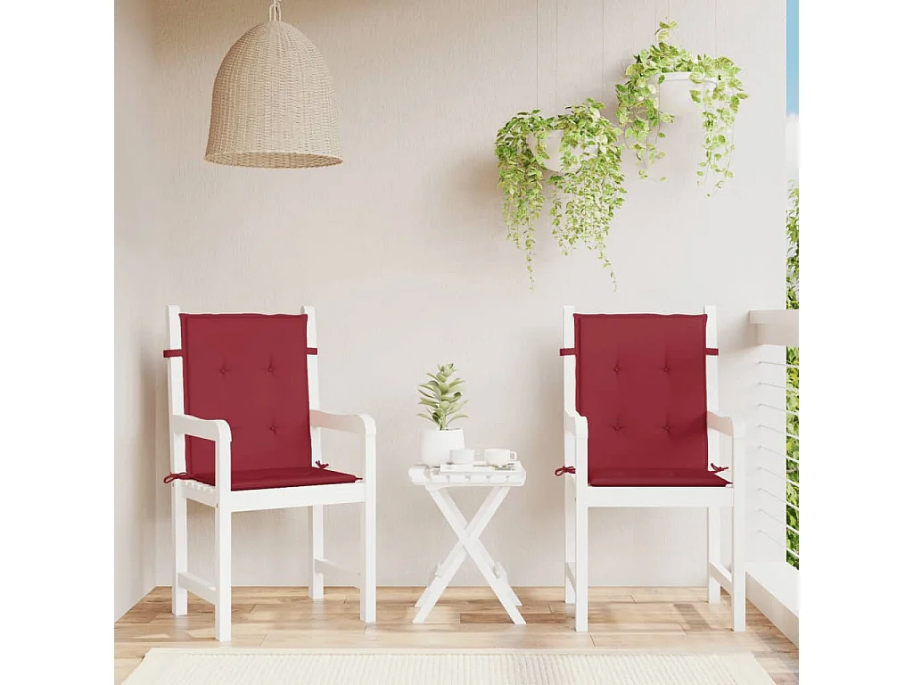 Almofadões lombares cadeiras jardim 2peças oxford vermelho tinto