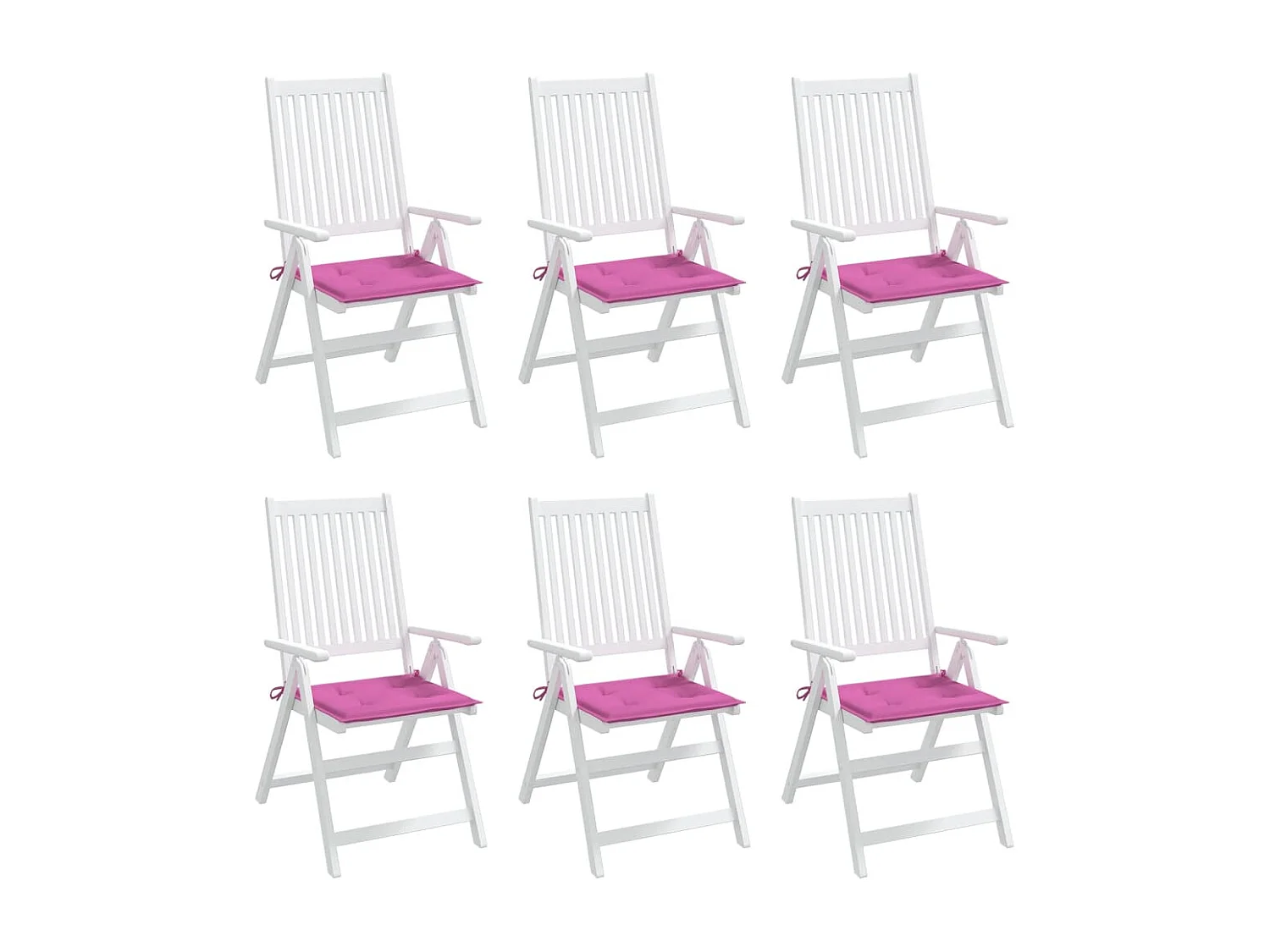 Coussins de chaise de jardin lot de 6 rose 50x50x3 cm tissu