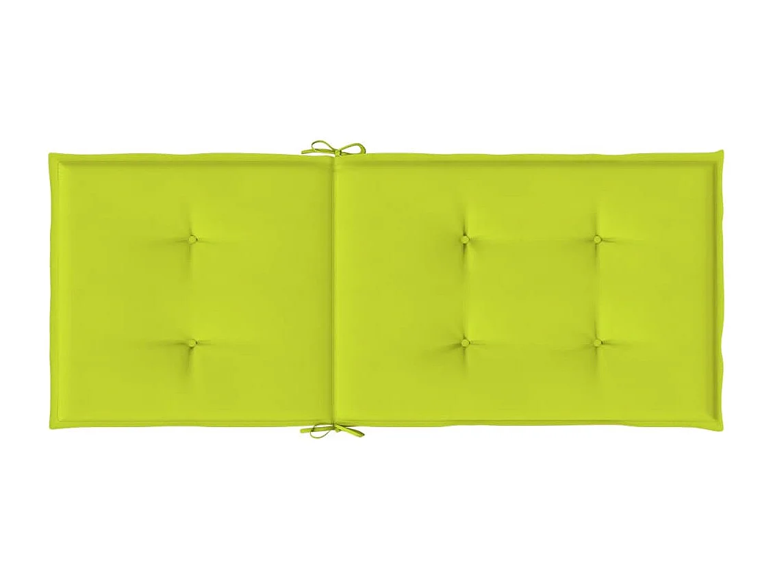 Coussins de chaise de jardin à dossier haut lot de 4 vert vif