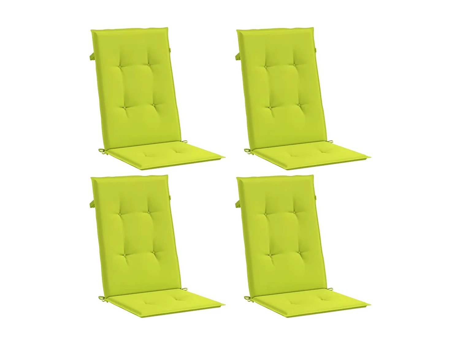 Almofadões cadeiras altas de jardim 4peças tecido verde brilhante