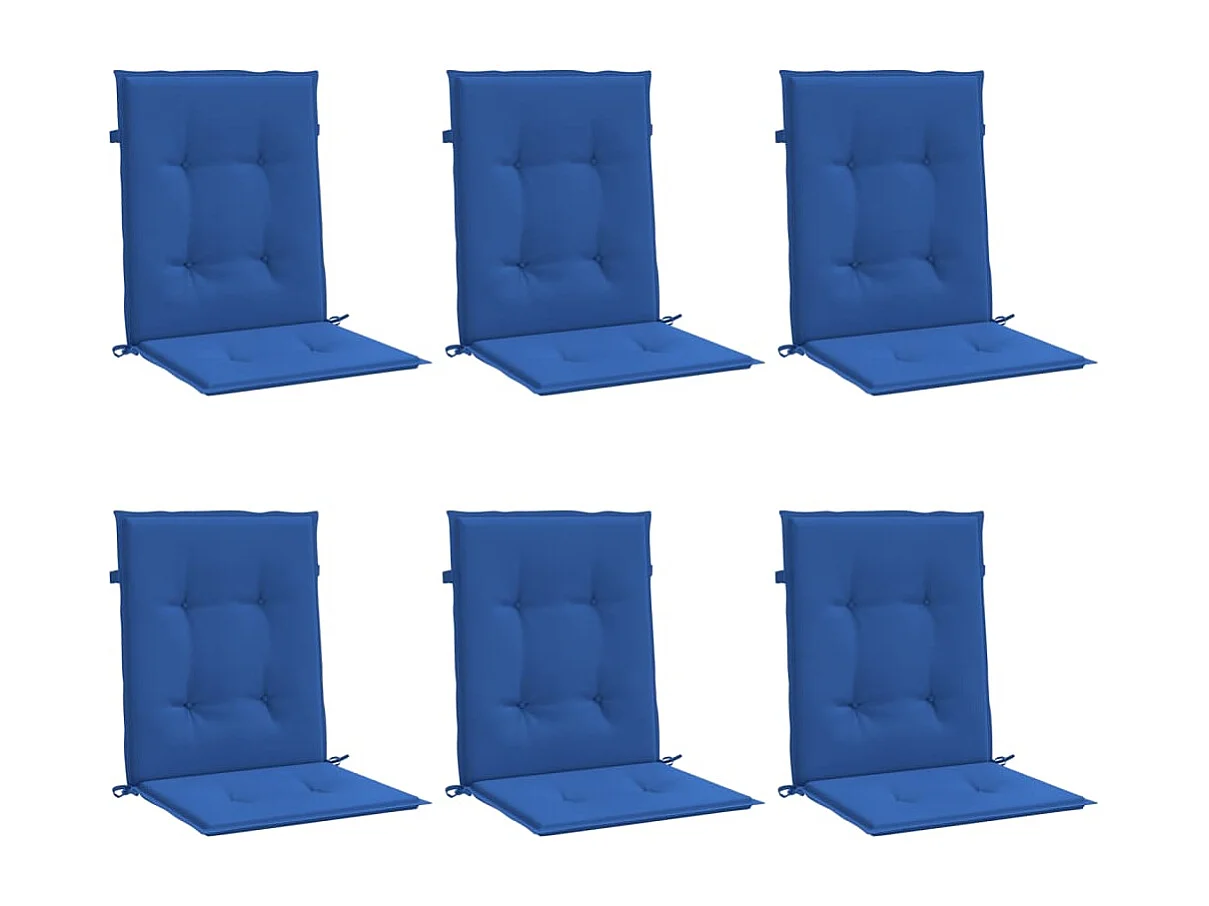 Cojín silla jardín respaldo bajo 6 unidades tela Oxford azul