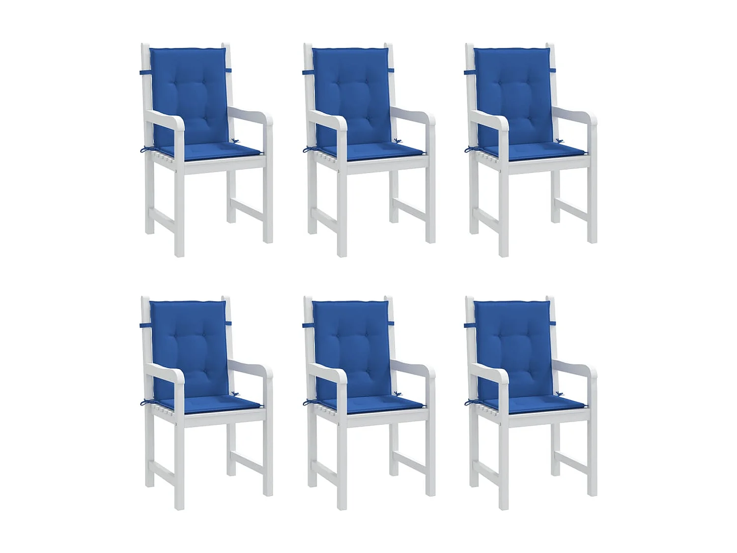 Cojín silla jardín respaldo bajo 6 unidades tela Oxford azul