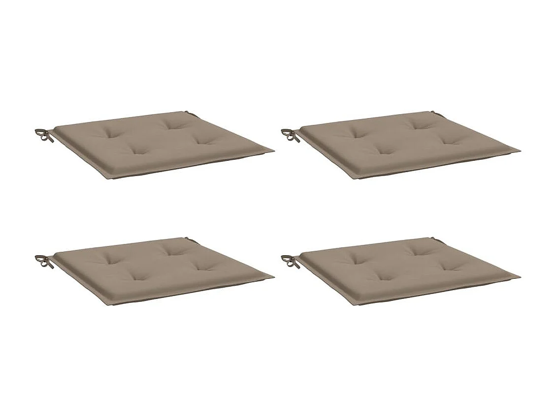 Coussins de chaise jardin lot de 4 taupe 50x50x3cm tissu oxford