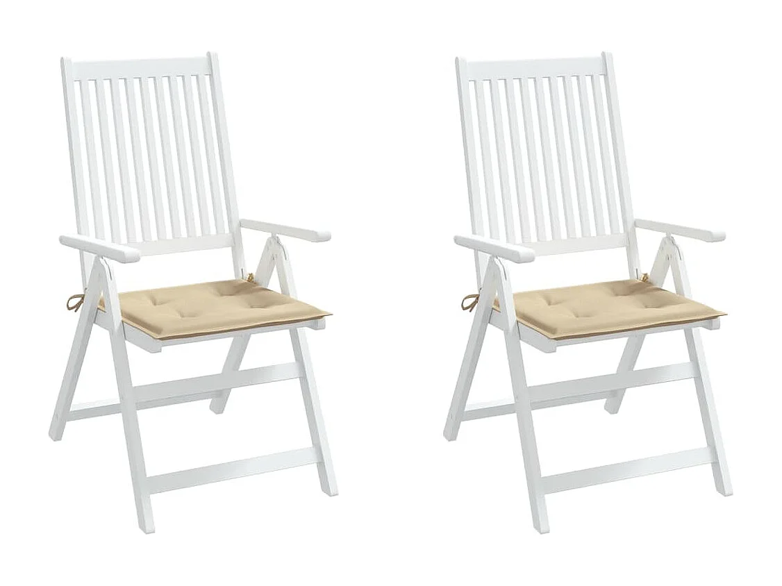 Coussins de chaise de jardin 2 pièces beige 50x50x3cm tissu oxford