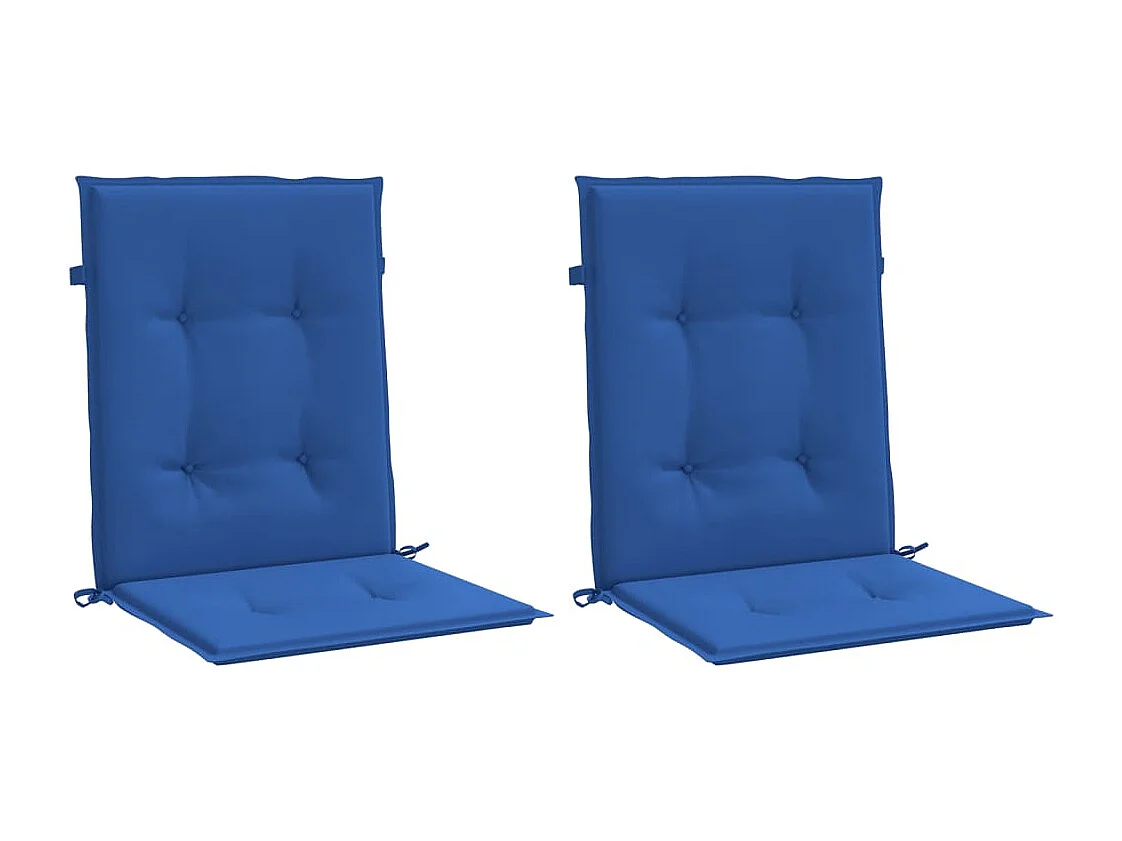 Cojín silla jardín respaldo bajo 2 unidades tela Oxford azul
