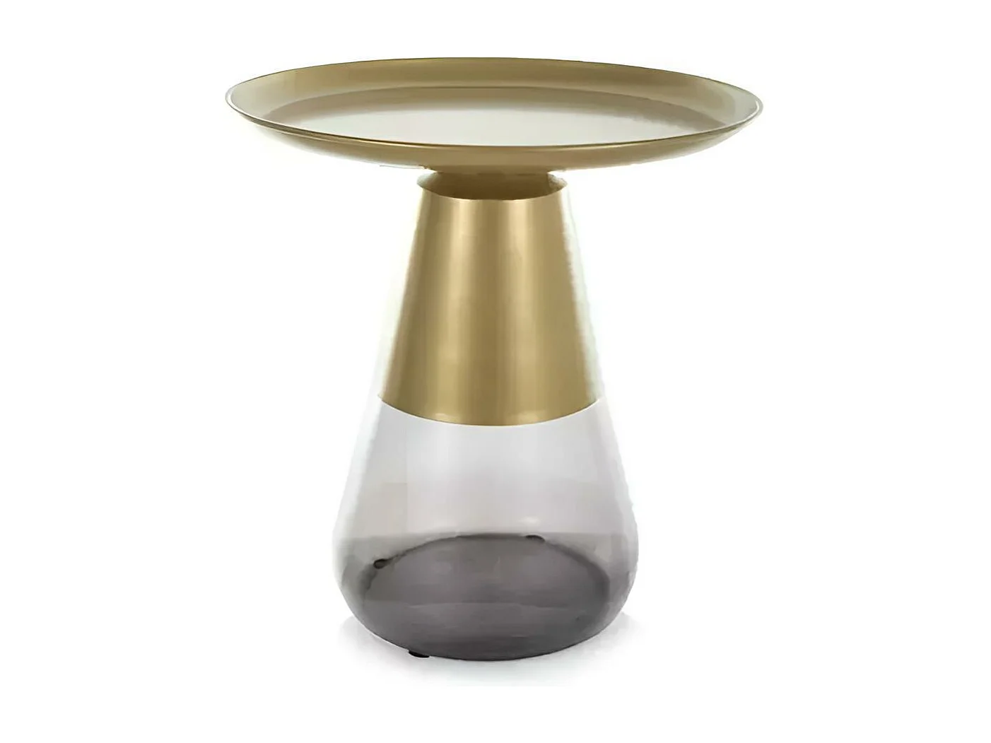 Table d'appoint Tiffany A/Métal & Verre/Or&Noir